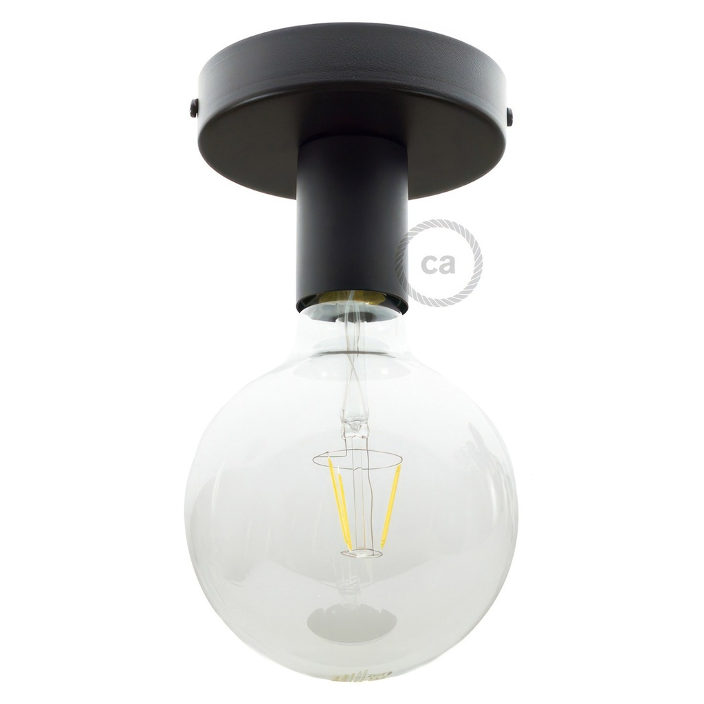 [APM1VN] Fermaluce Metal, applique o plafoniera in metallo (Senza Matter, Senza lampadina, Nero)