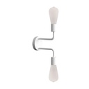 Fermaluce Metal, lampada a muro in metallo con doppia estensione curva – Senza Matter, Senza lampadina, Bianco