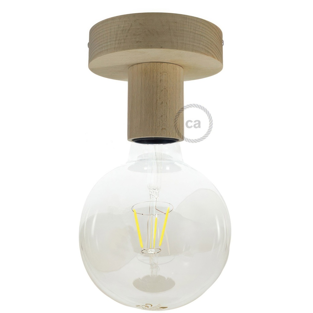 [APL01FB10] Fermaluce Wood S, point lumineux mural ou de plafond en bois naturel (Sans ampoule)