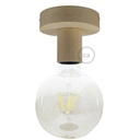 Fermaluce Wood S, natural wood flush light for wall or ceiling – Without bulb