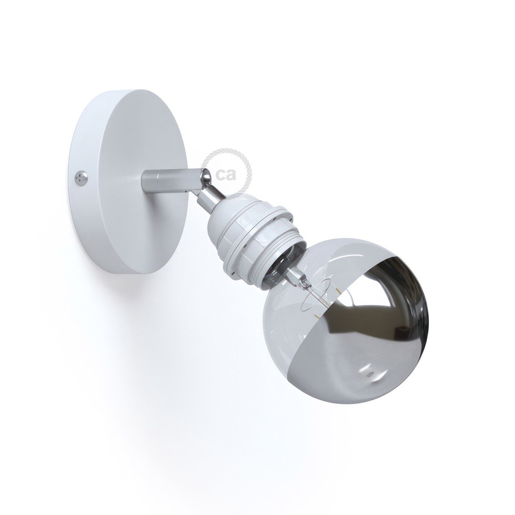 [APM2VBTBS1CRPBBTF-MATTER] Fermaluce Metall 90° verstellbare Wand- oder Deckenleuchte mit E27-Gewindefassung (Matter ON/OFF, Ohne Leuchtmittel, Weiß)