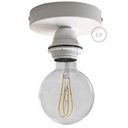 Fermaluce Metal, punto luce in metallo da parete o soffitto con portalampada filettato E27 – Matter ON/OFF, Senza lampadina, Bianco