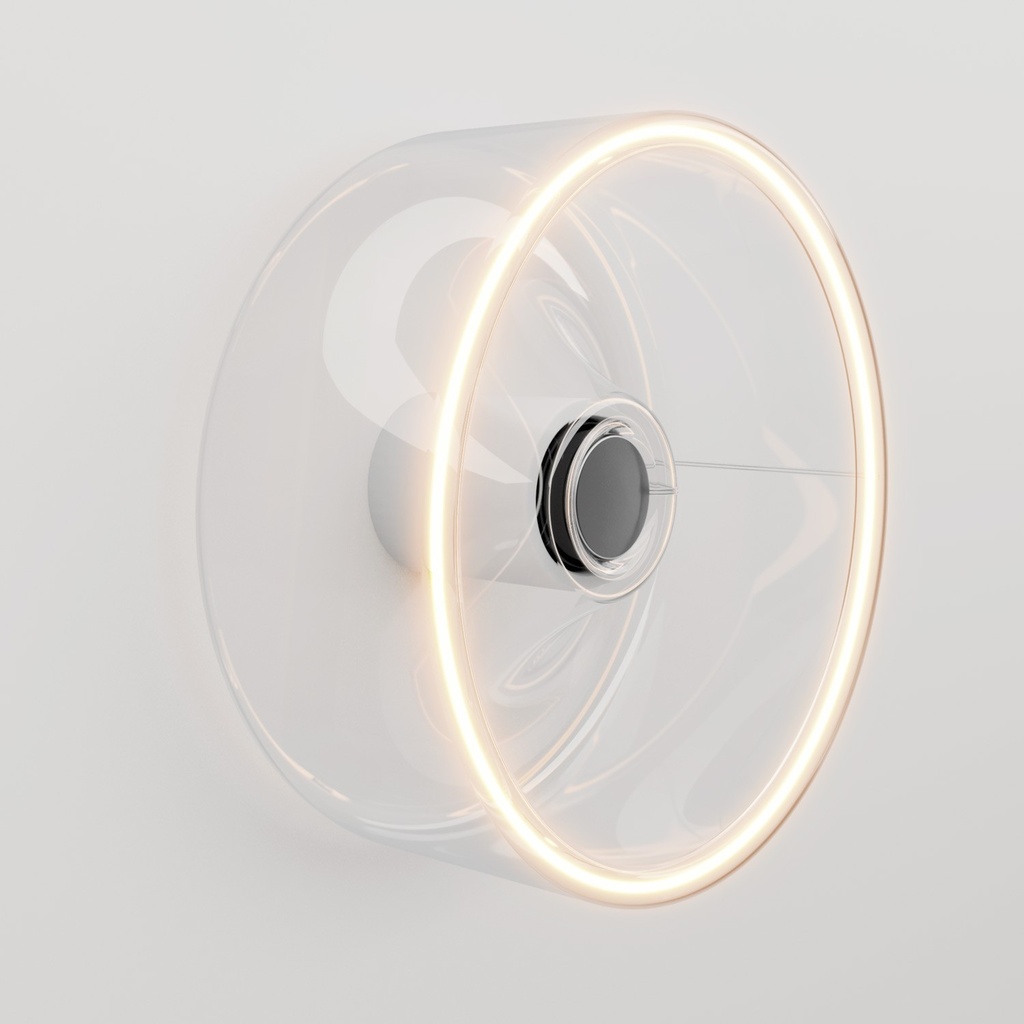 [IP44-E27-1-B-L2] Wall lamp with transparent Ghost bulb (White)
