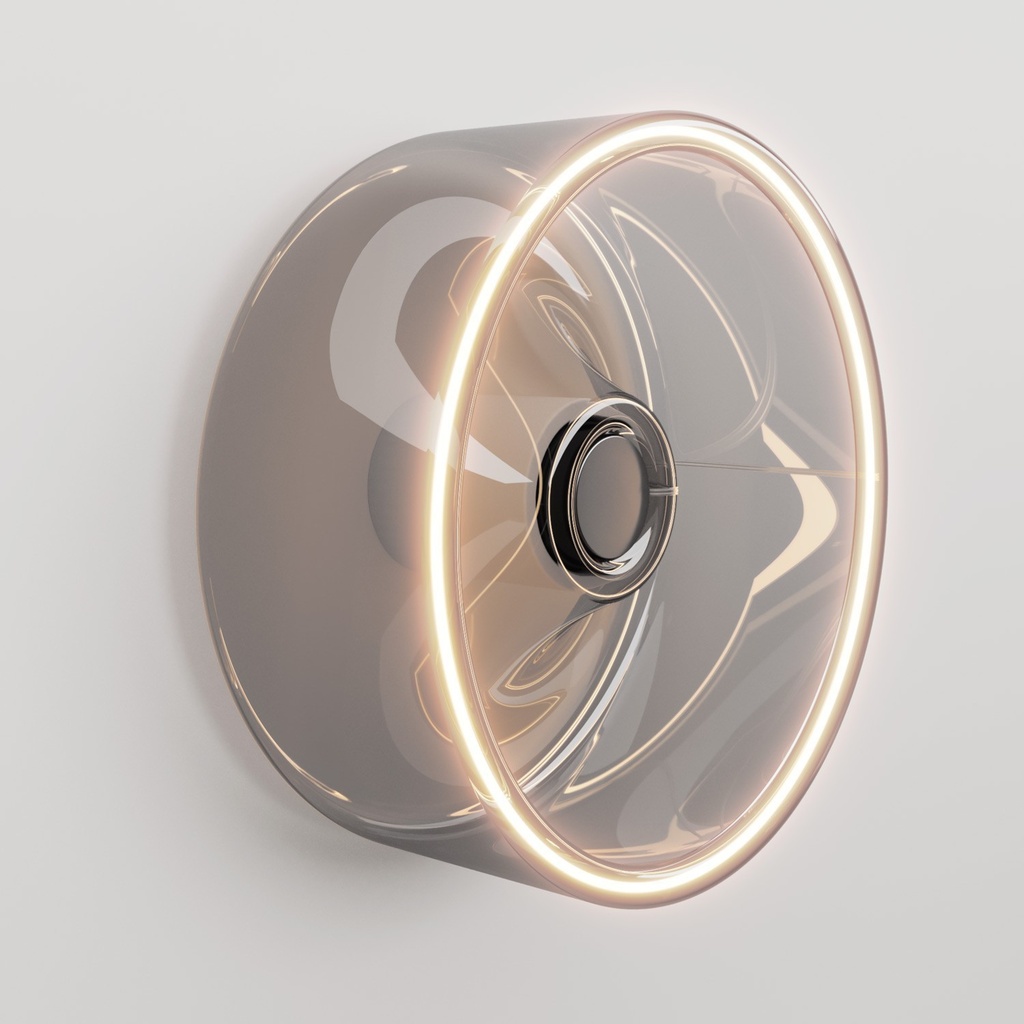[IP44-E27-1-B-L3] Wall lamp with Ghost smoky bulb (White)