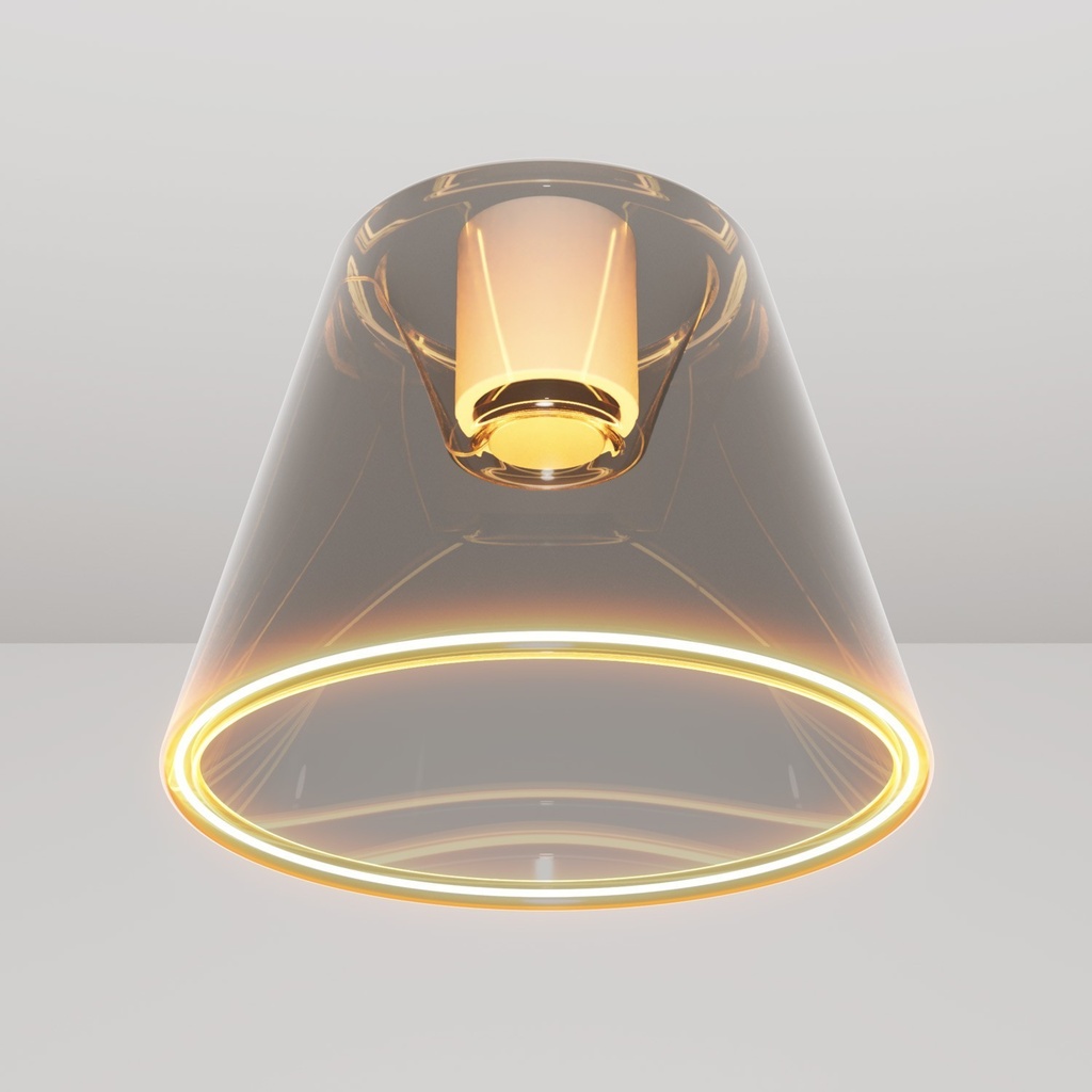 Plafoniera design con lampadina Ghost a cono smoky – Bianco