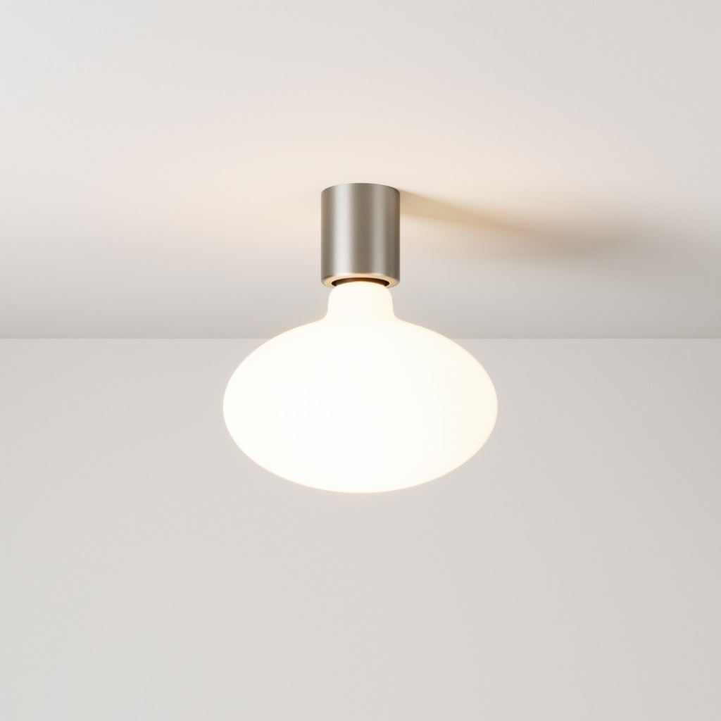 [KMETCOVE27TIS-L1] Applique in metallo con lampadina LED Ellipse effetto porcellana (Titanio satinato)