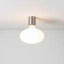 Metal wall lamp with Ellipse porcelain-effect LED bulb – Brushed titanium