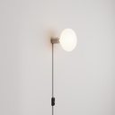 Applique con spina, finitura metallica e lampadina LED Ellipse effetto porcellana – Senza lampadina, Titanio satinato, Spina EU