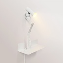 Applique con mensola e faretto magnetico orientabile - Murio Tubo – bianco, Europea (EU)