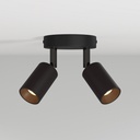 Wall and ceiling lamp with 2 adjustable GU10 Bispot spotlights – Black