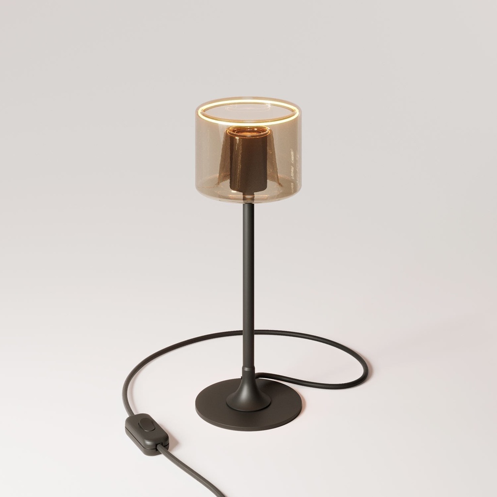 [AB21MAG4011VNE20EUNRM04-L1] Lampe de table MAG-Y avec base ronde en métal et ampoule Ghost smoky