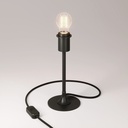 MAG-Y table lamp with round metal base and fitting for lampshade – Without bulb, Black, EU plug