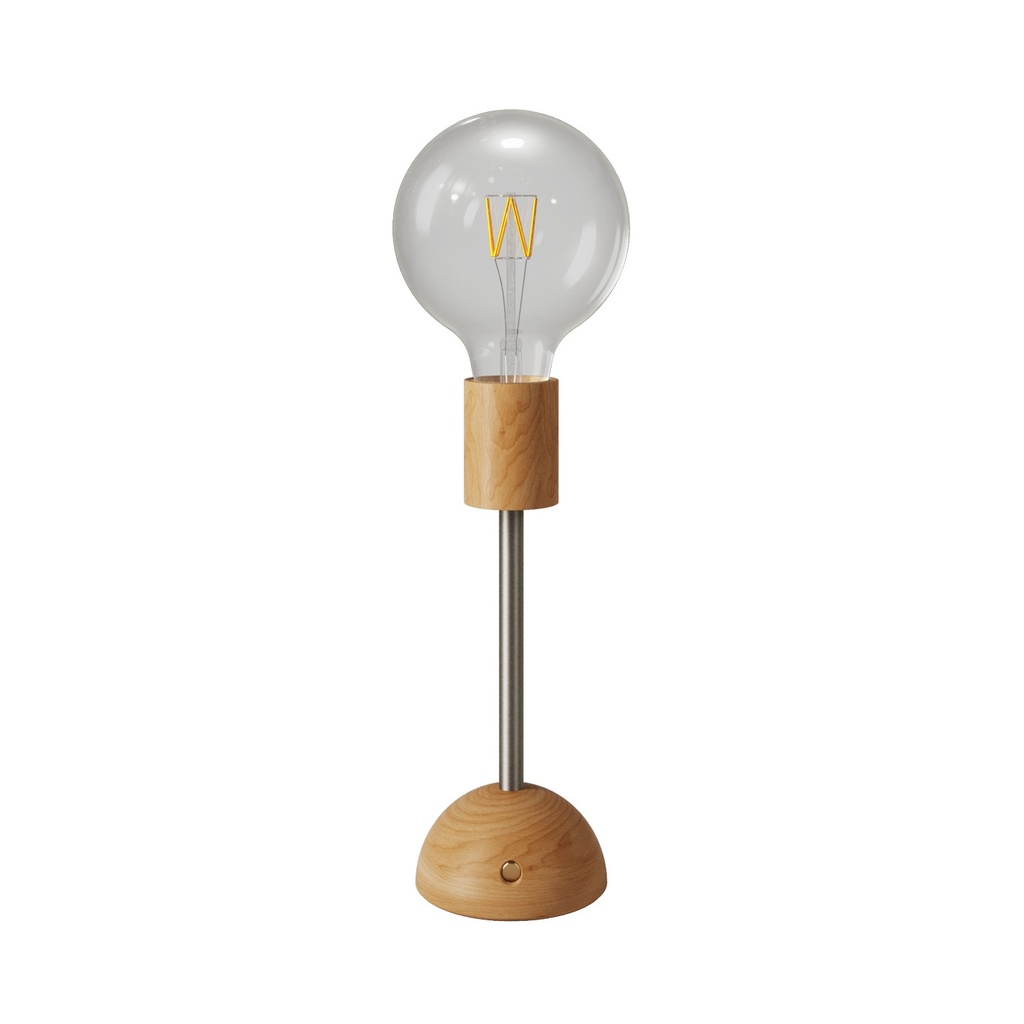 [CABLESS02-NAT-B04] Portable and rechargeable Cabless02 lamp with G125 globe bulb