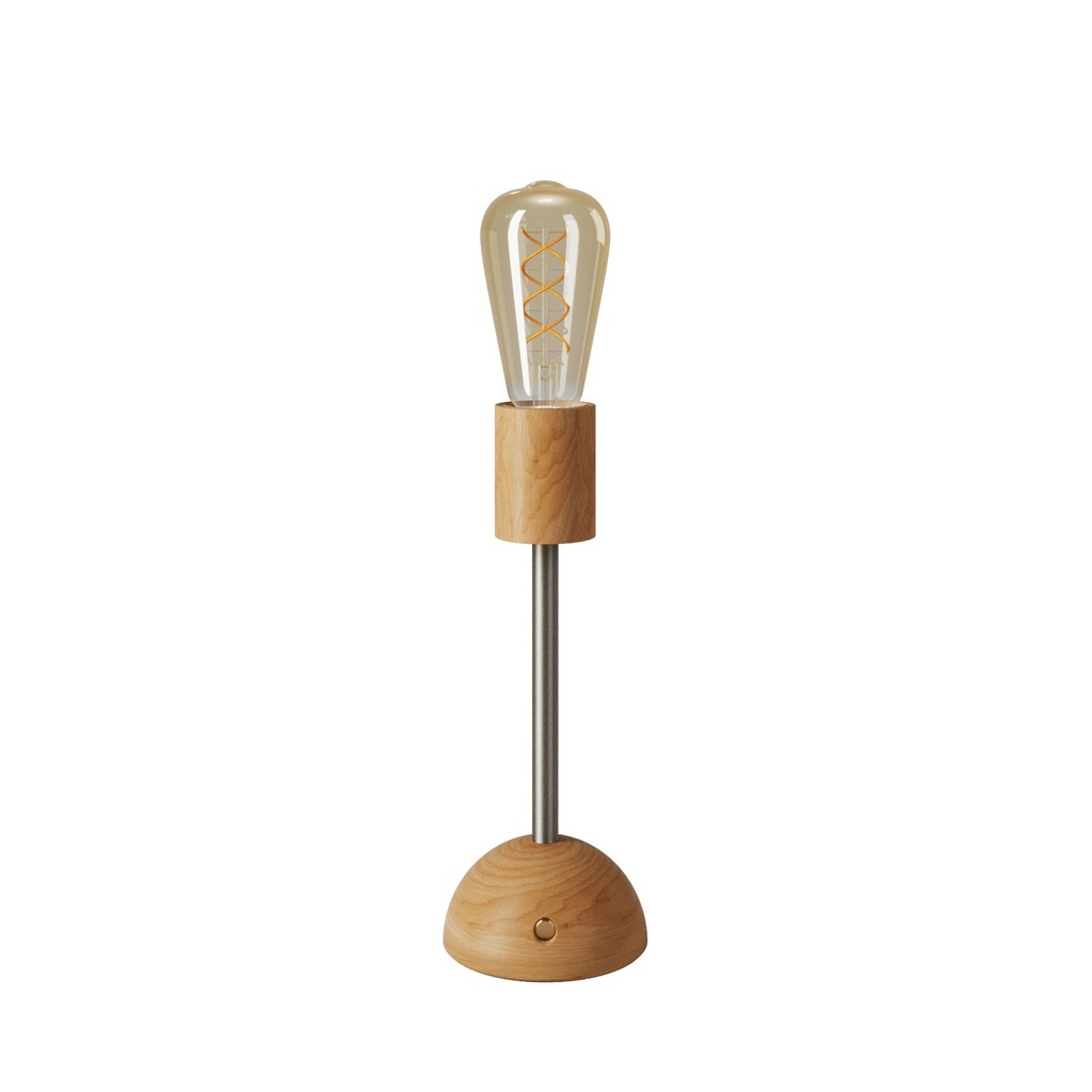 [CABLESS02-NAT-B01] Portable and rechargeable Cabless02 lamp with golden Edison ST64 light bulb