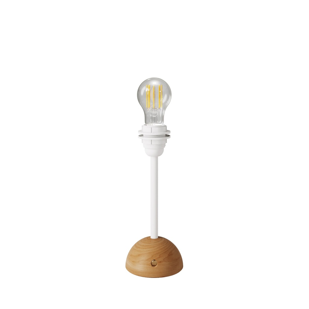 [CABLESS12-NAT-B02] Portable rechargeable lamp Cabless12 with drop bulb and lampshade fitting