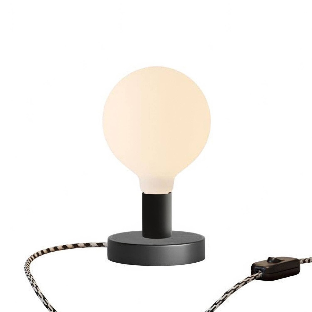 Posaluce Globe metal table lamp – Black, EU plug, With switch