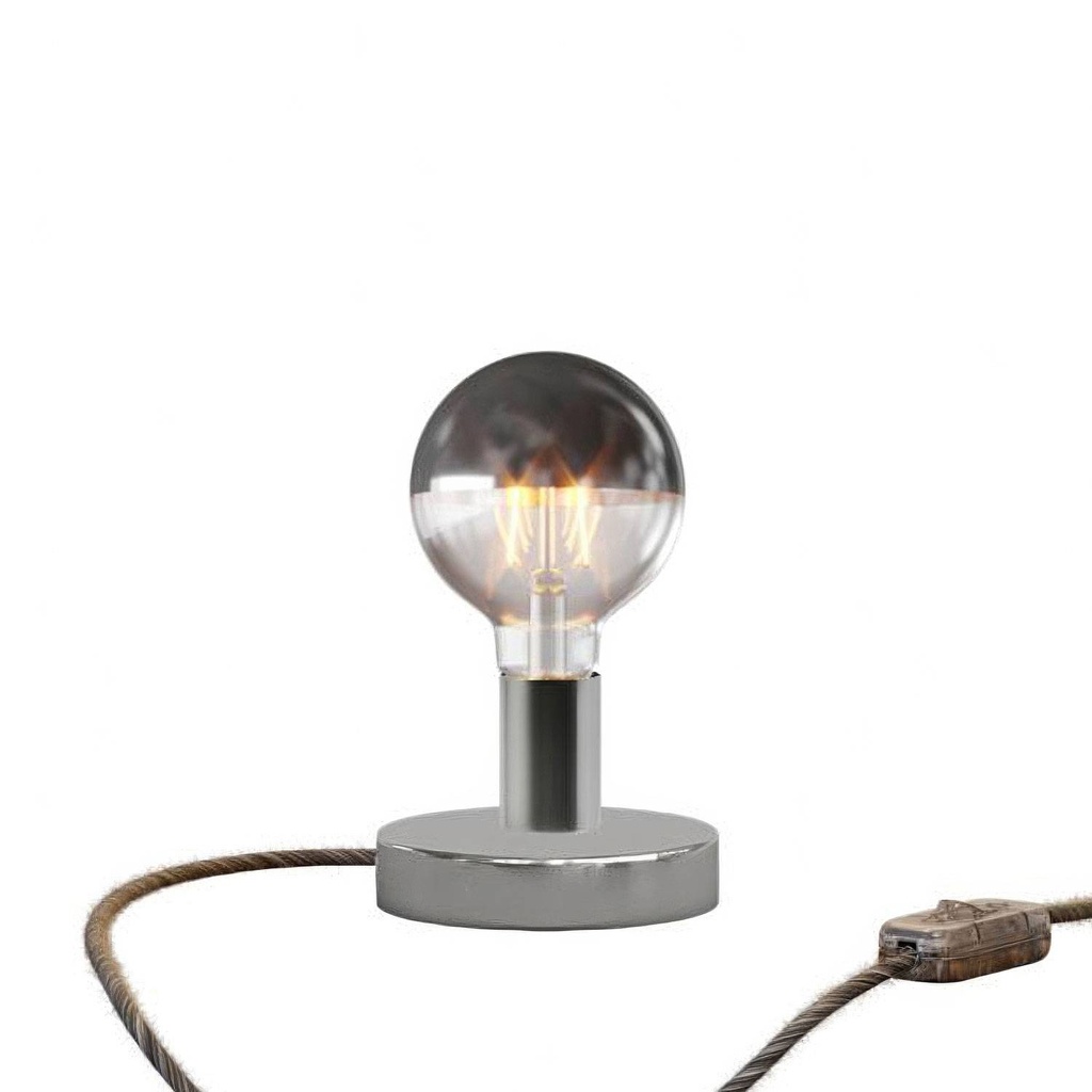 Lampada da tavolo Posaluce Half Cup in metallo – Cromo, Europea (EU), Con interruttore