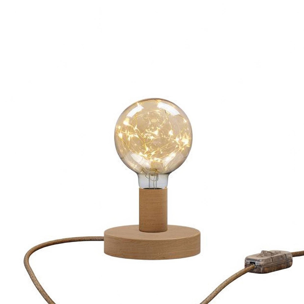[ABLB10LEUTRS82-L] Lampada da tavolo Posaluce Milleluci in legno (Spina EU)