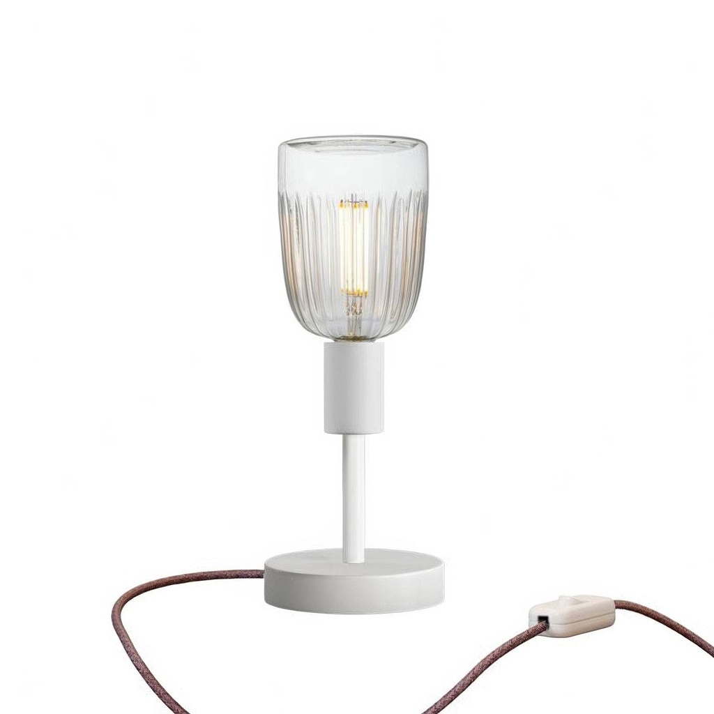 [ABM21E10VBOLEUBRS83-L] Lampe de table Alzaluce Tiche en métal (Blanc mat, Fiche UE, Avec interrupteur)