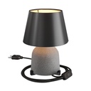 Vaso ceramic table lamp with Impero lampshade – Without bulb, Black, EU plug