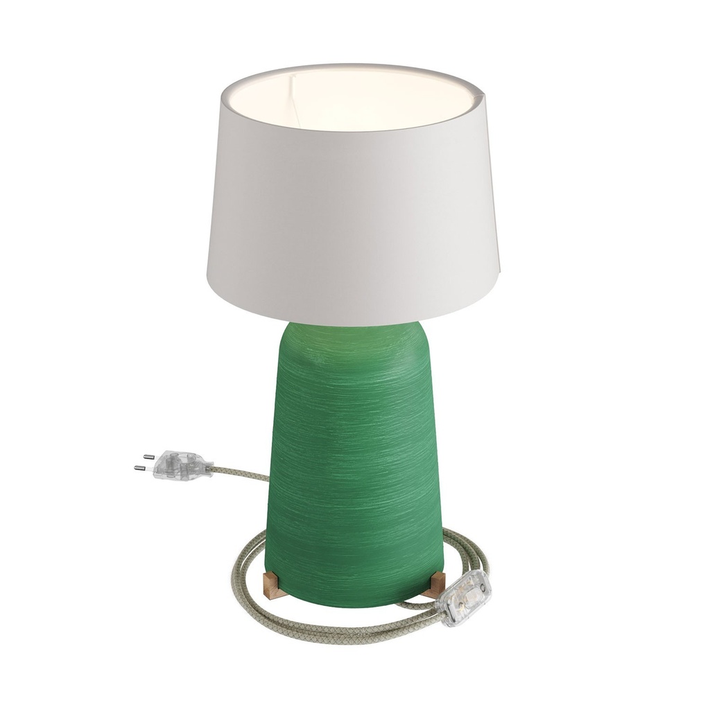 Lampada da tavolo in ceramica Bottiglia con paralume Athena – Senza lampadina, Bianco, Spina EU
