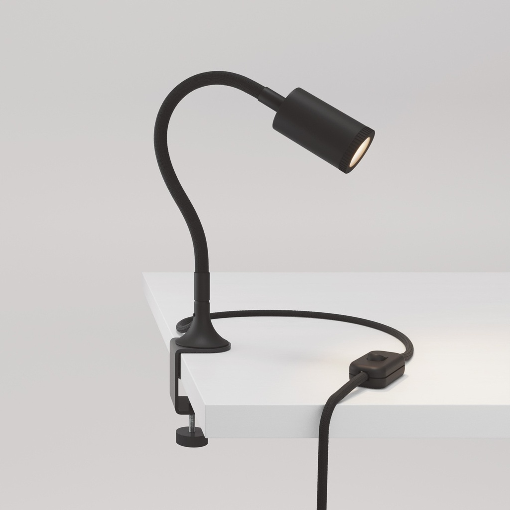 [TABCLAMAGFLVNRM04GUVNEURM04] Spot flexible MAG-Y avec pince (Sans ampoule, Noir, Fiche UE)