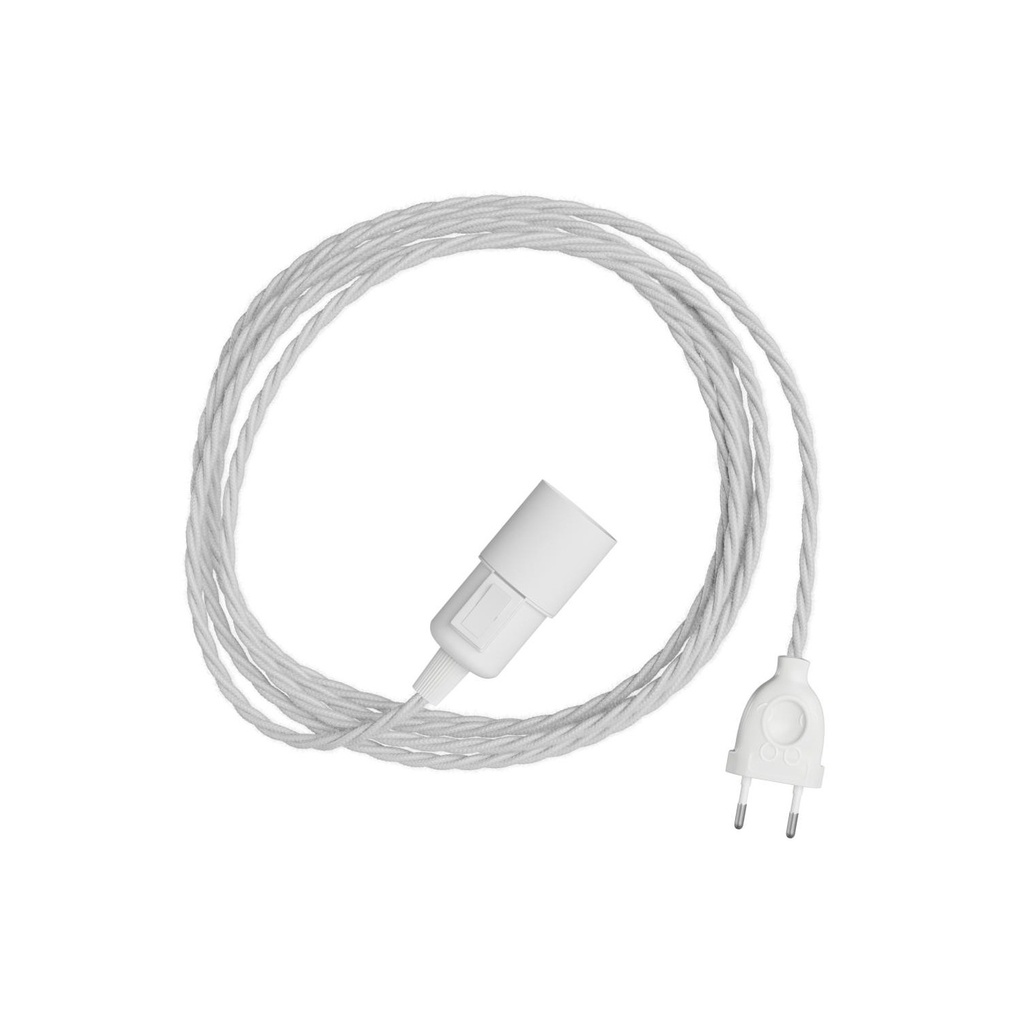 [PSITBPLI3TC01] Snake Twisted, lampe plug-in avec câble textile tressé (Fiche UE, TC01, 3 mètres)