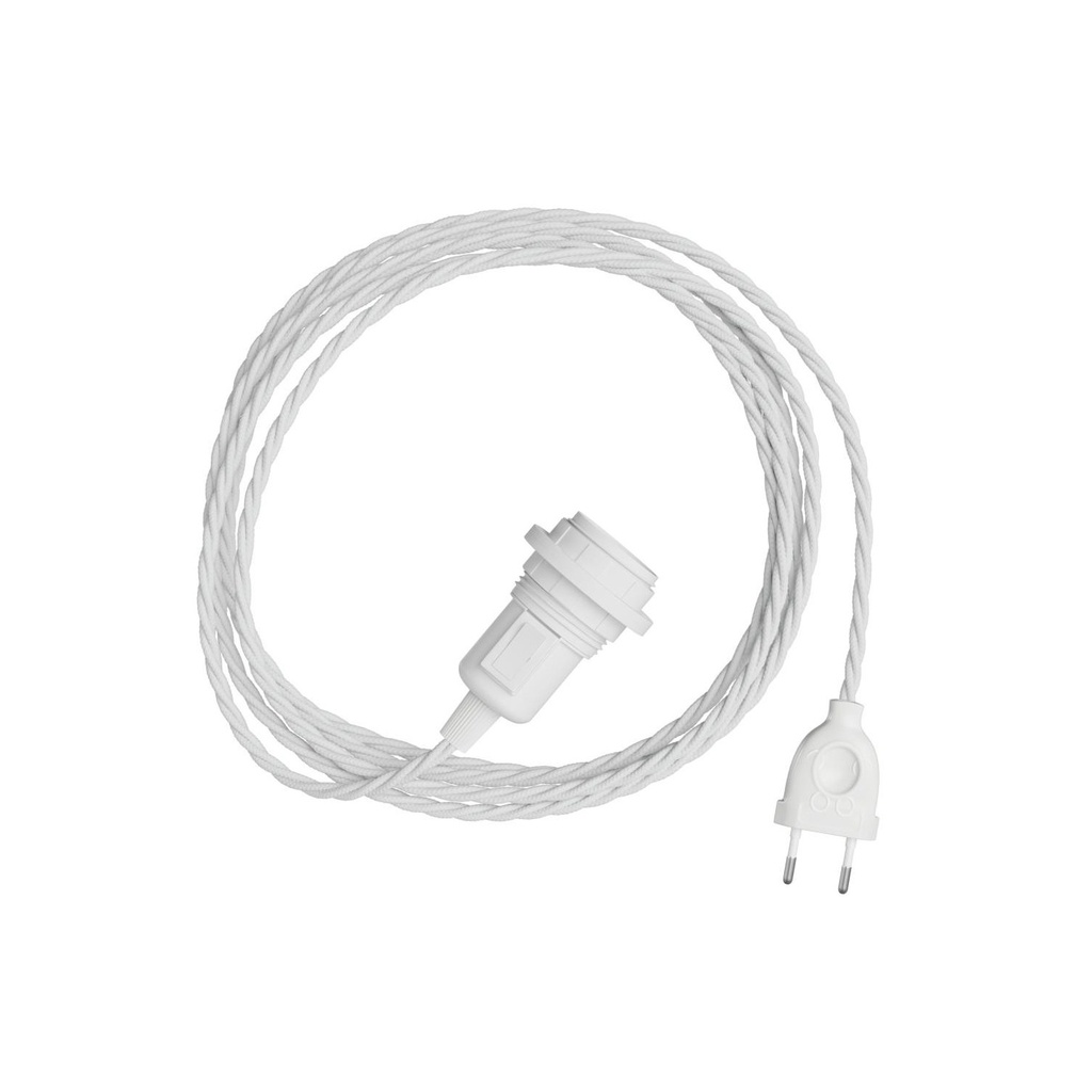 Snake Twisted per paralume - Lampada plug-in con cavo tessile trecciato – Spina EU, TC01, 3 metri