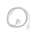 SnakeBis Twisted for lampshade - Wiring with lamp holder and twisted fabric cable – EU plug, TC01, 3 m, E14