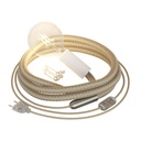 SnakeBis Corda, plug-in lamp with jute twisted cable – Without bulb, White, EU plug