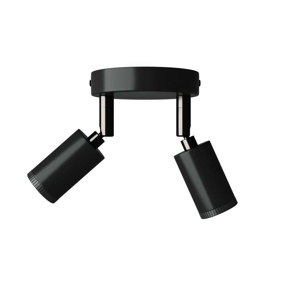 [APM2VN2TBSBRGUVN-L] Fermaluce wall lamp with 2 adjustable Mini Spotlight GU10 spotlights (No, Black)