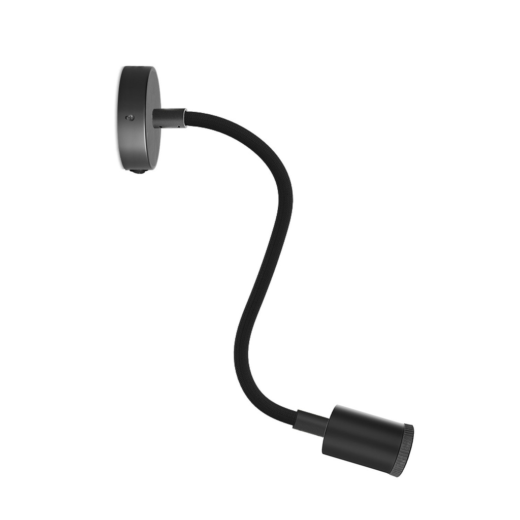 [APMSWFLGUVN30VNRM04-L] Lampe pour point lumineux Fermaluce Flex 30 avec mini rosace, interrupteur et mini spot GU10 (Noir)