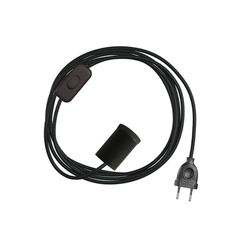 [FINGUVNEUNRM04-L] Mini Spotlight GU10 spotlight lamp with SnakeBis wiring (Black, European (EU))