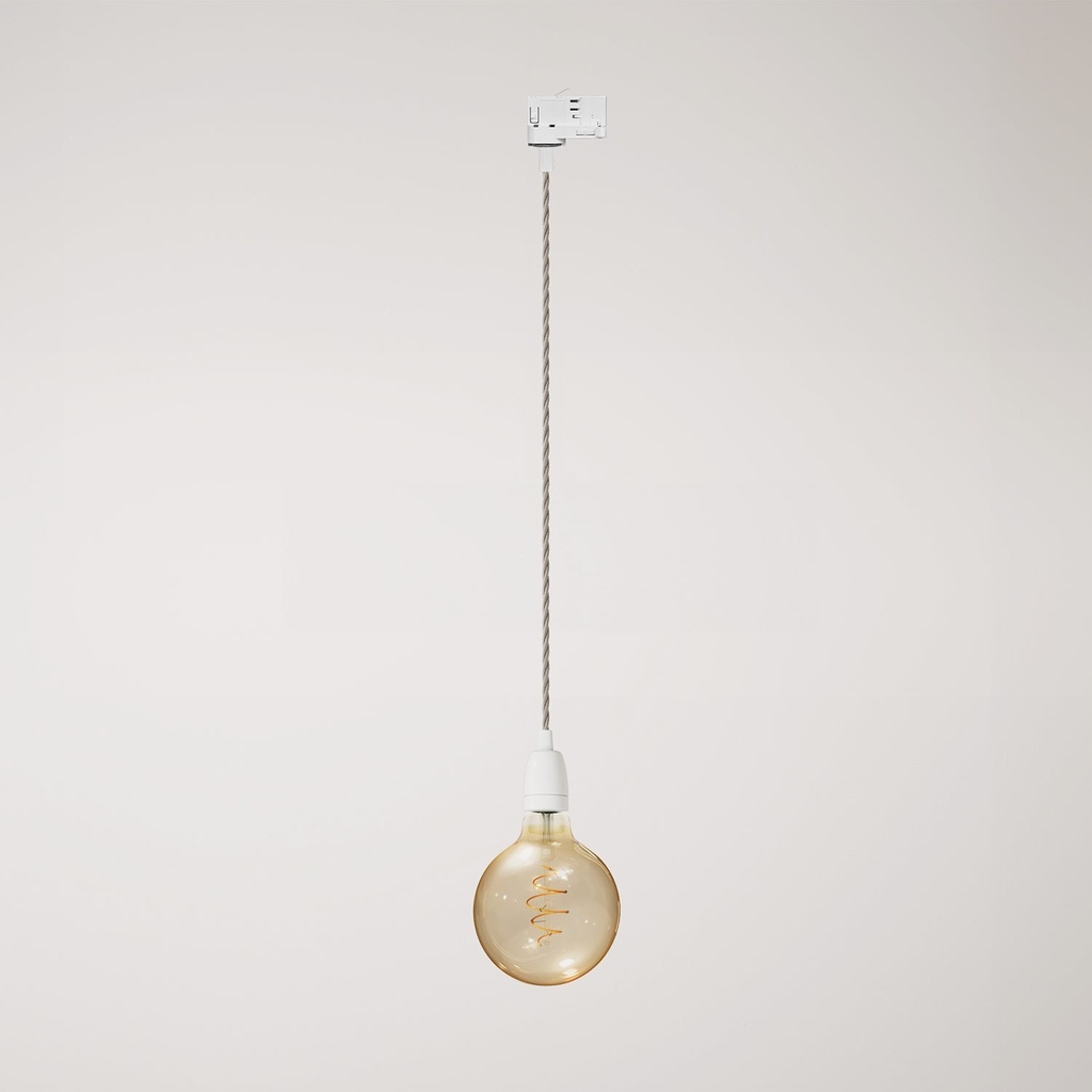 [PDPBITC43-AD01] Classic track pendant lamp with porcelain finish (Without bulb, White (TC43), Powergear)
