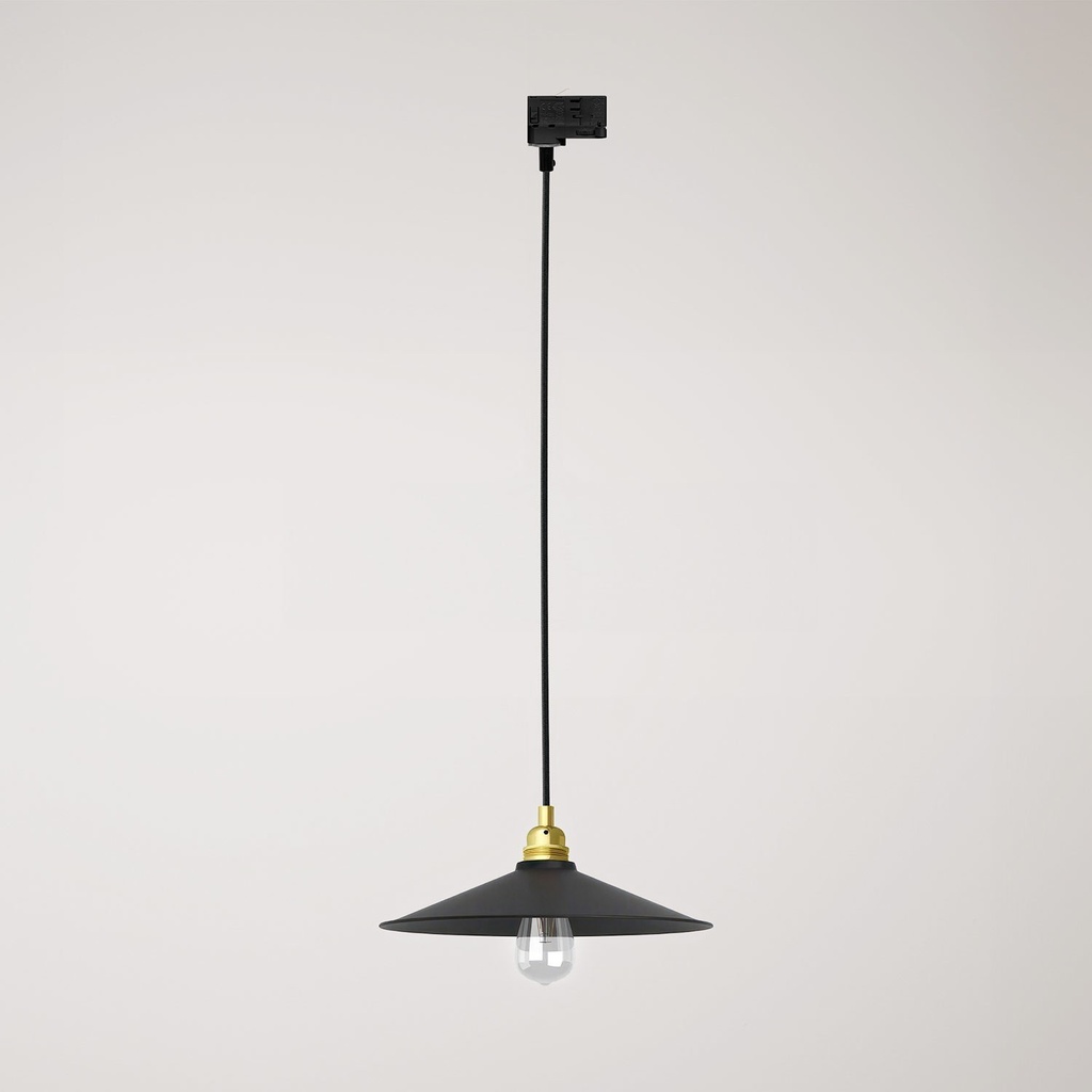 Pendant lamp with Swing shade for tracks – Without bulb, Brass, Powergear