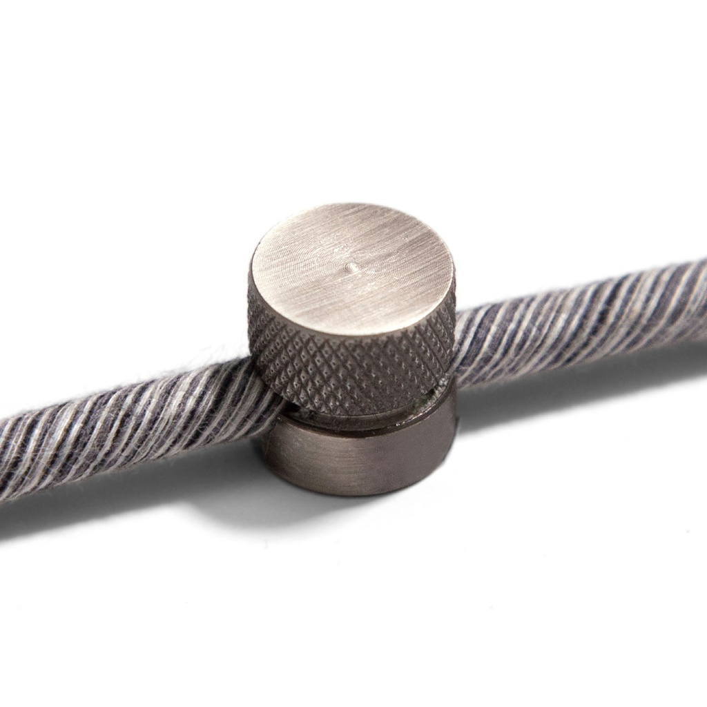 [FCM01TISx2] SARÈ - Metal wall mounting cable clip for fabric cable 2 pieces (Brushed titanium)