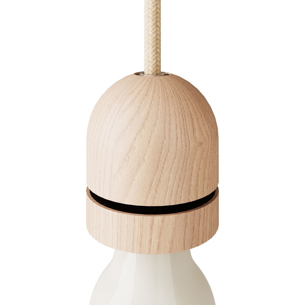 [KBL2117] Kit portalampada E27 semisferico in legno