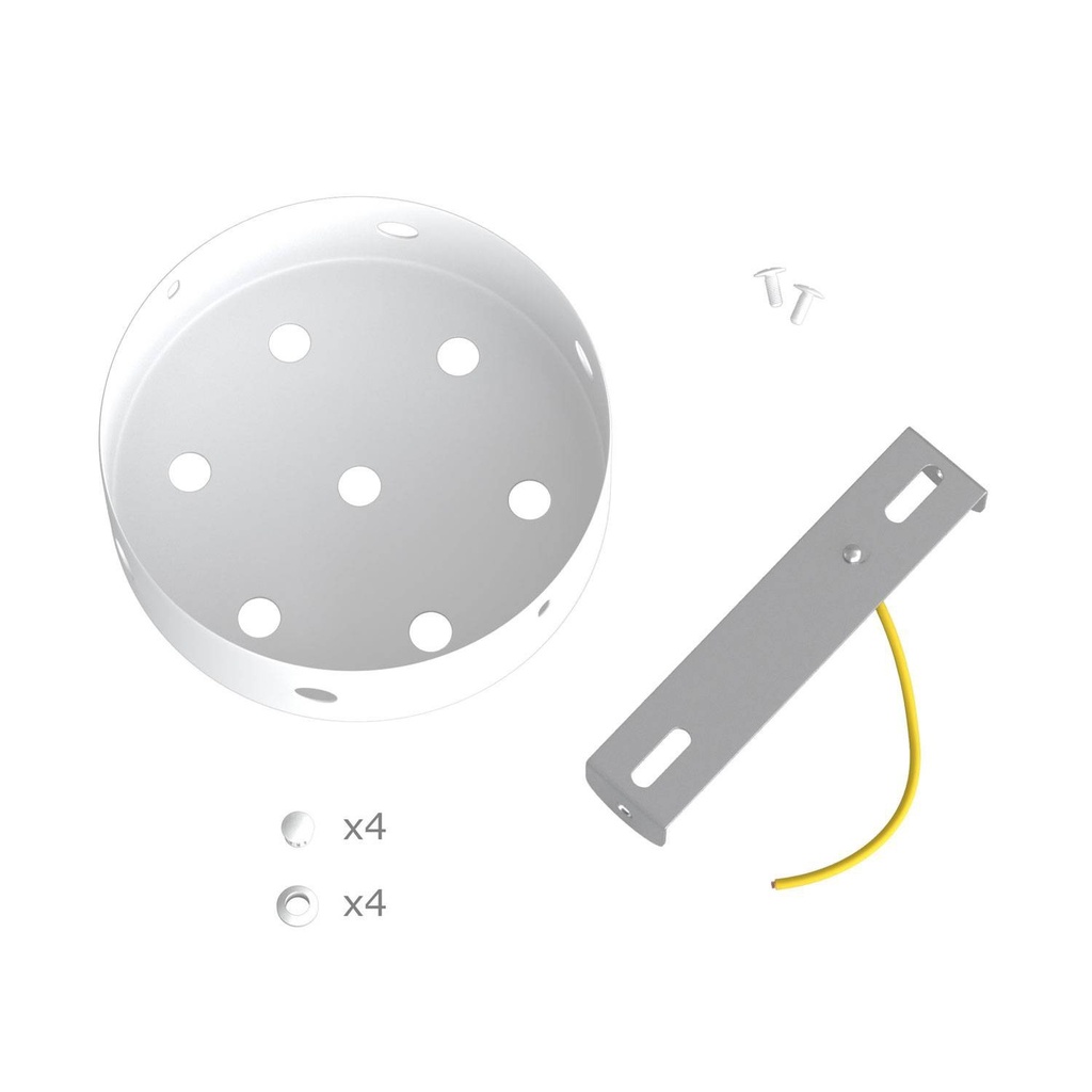 [KRM127F4LVBO] Rosace pour système Rose-One avec 120 mm de diamètre et 7+4 trous (Blanc mat)