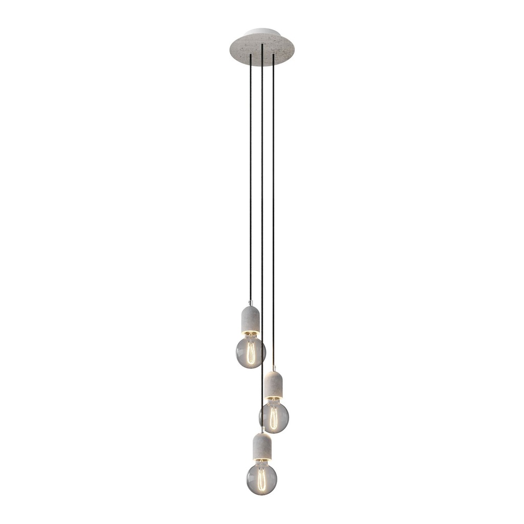 [SPM3R20106RM04] Lampada a sospensione 3 luci 200 mm con Rose-One e finiture in cemento