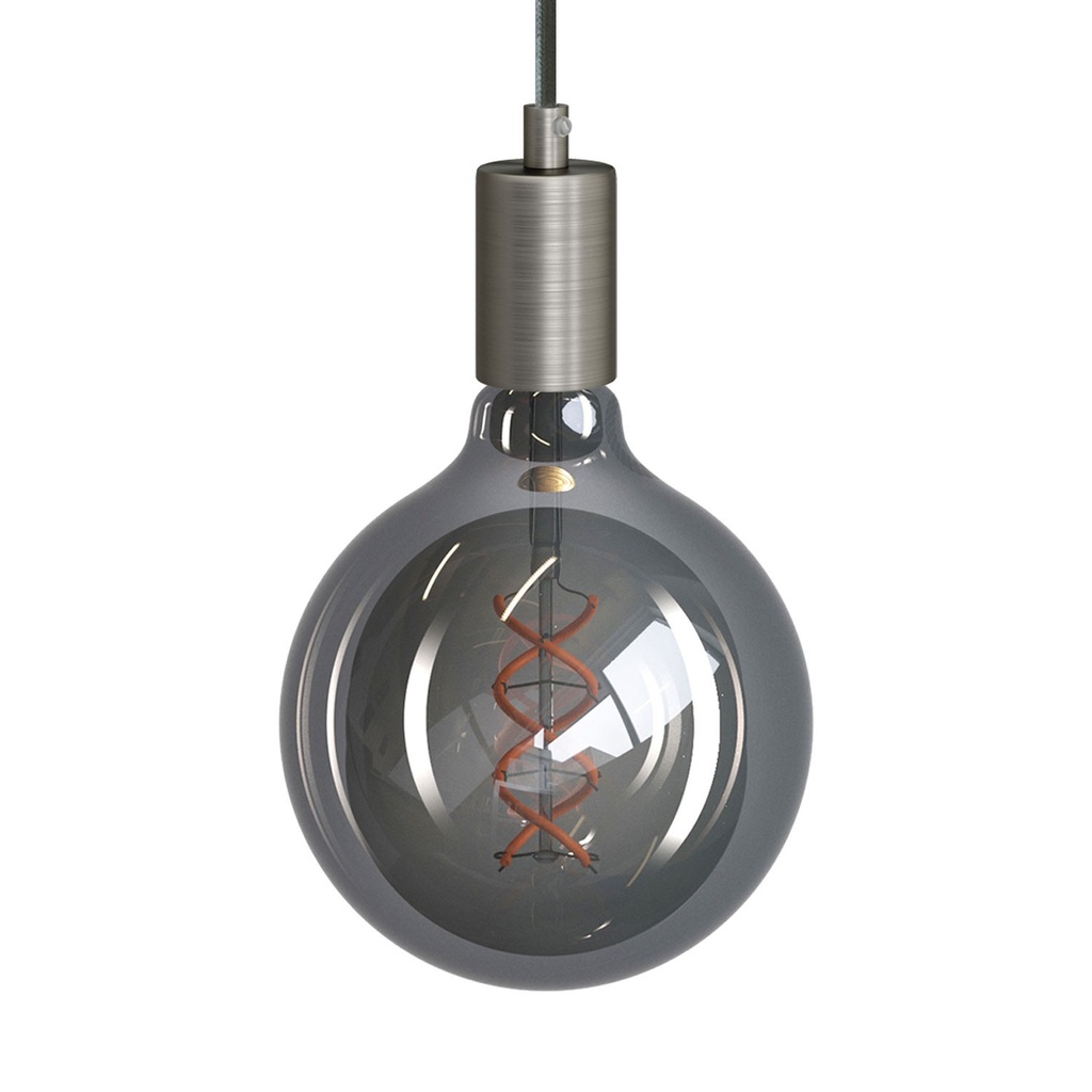 [PDMTISRM03SERM1] Pendant lamp with textile cable and metal details (No, Brushed titanium)