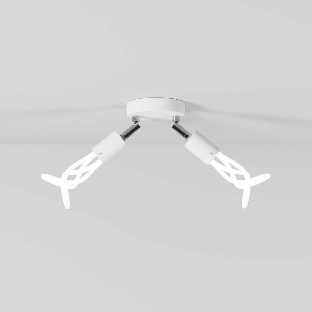 [PLUMEN-APM2VBO2TBS1CR-001] Applique doppia regolabile Plumen 001 (Bianco)