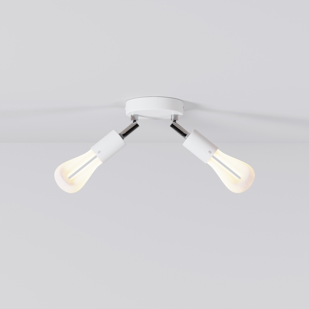[PLUMEN-APM2VBO2TBS1CR-002] Applique doppia regolabile Plumen 002 (Bianco)