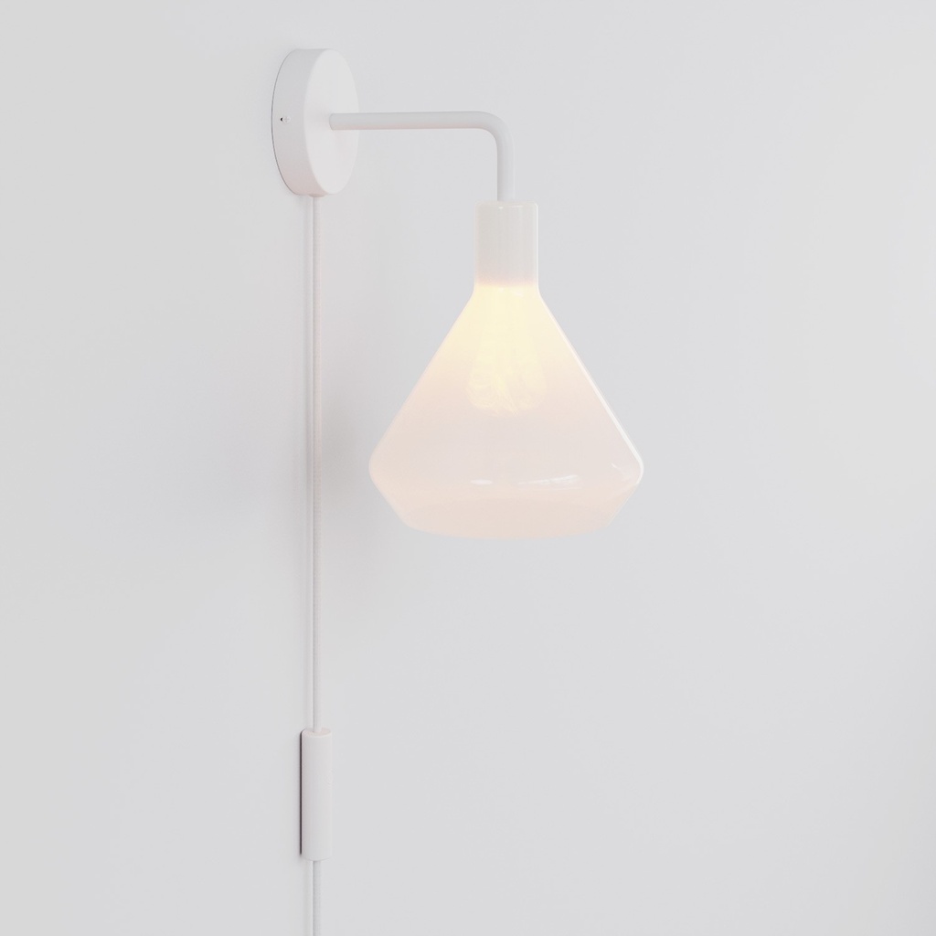 [UK-PLUMEN-APM4VBORM01-VETRO-002] Lampada con spina Plumen Drop Top 002 (Bianco, UK)