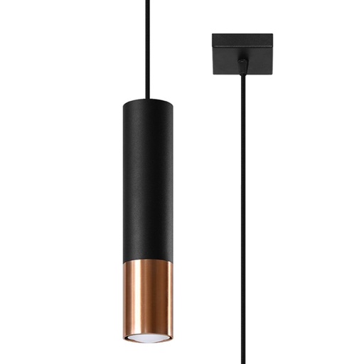 [SL.0946] Lampada a sospensione LOOPEZ 1 nero/rame