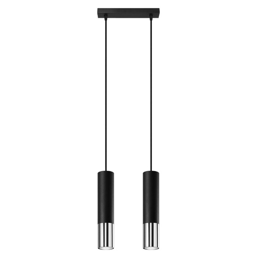 [SL.0941] Lampada a sospensione LOOPEZ 2 nero/cromo