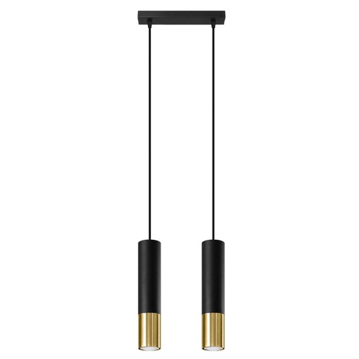 [SL.0953] Lampada a sospensione LOOPEZ 2 nero/oro
