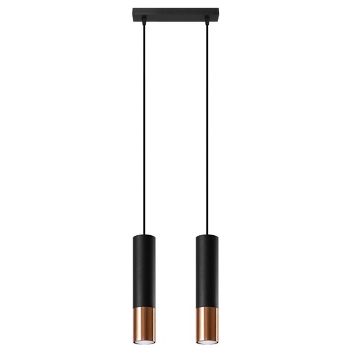 [SL.0947] Lampada a sospensione LOOPEZ 2 nero/rame