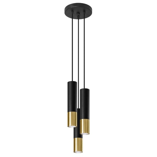 [SL.0955] LOOPEZ 3P Lampada a sospensione nera e oro