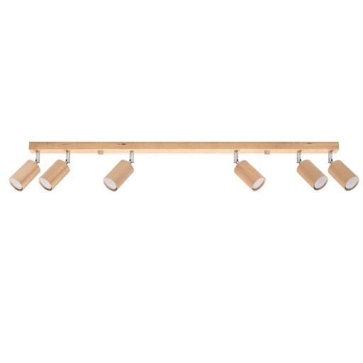 [SL.1043] BERG 6 ceiling light in natural wood