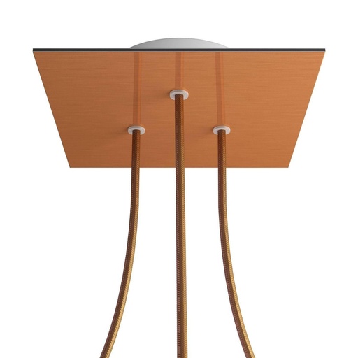 [8057730862691] Rose-One square rosette, 200 mm with 3 holes and 4 side holes